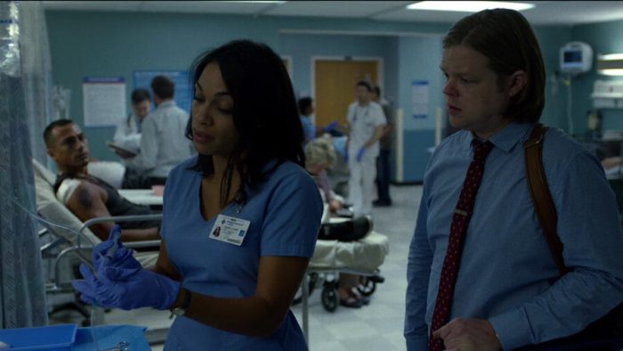 Matt goes to the hospital to ask Claire to help him find Matt, as seen in episode two of Daredevil, season two