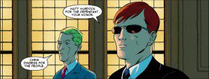 Matt Murdock defends Spider-Man in Amazing Spider-Man Extra (2008), art by Marcos Martin Matt Murdock defends Spider-Man in Amazing Spider-Man Extra (2008), art by Marcos Martin